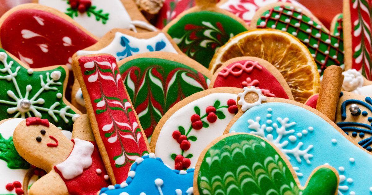 cookies decorated for Christmas